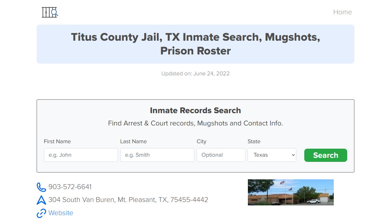 Titus County Jail, TX Inmate Search, Mugshots, Prison ...